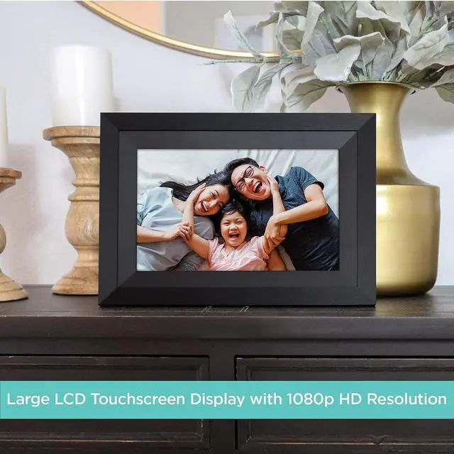 Alt view image 3 of 6 - iHome WiFi Digital Picture Frame Compatible with Frameo App, 32G Digital Photo Frame with Secure Image Sharing for Tabletop or Wall Mount  Black Wood (IPF1032BW), Welcome to consult