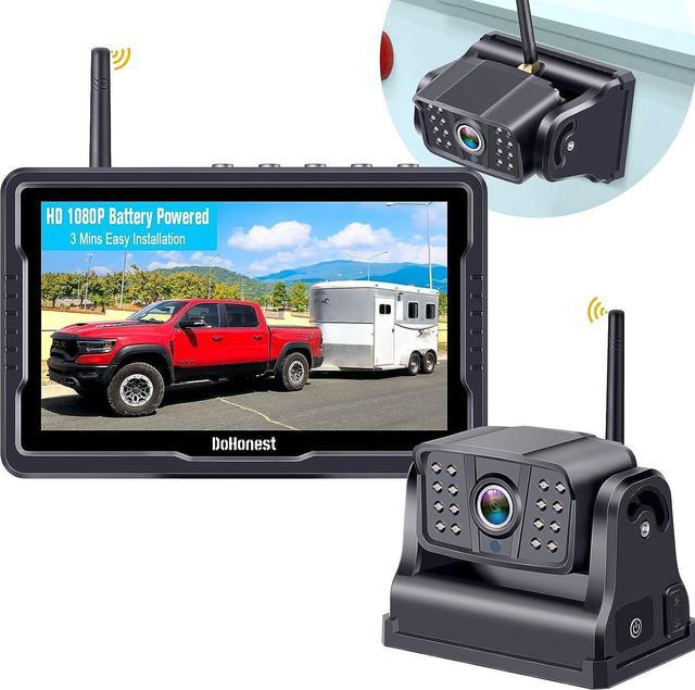 Wireless Backup Camera for Car Magnetic Trailer Hitch Reverse Camera with  Rechargeable Battery IR Night Vision Rear View Camera