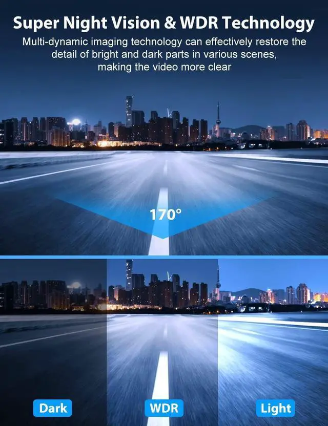 Alt view image 5 of 7 - Dash Cam, 3 Channel Dash Cam Built in WiFi GPS, 2K+1080P Dash Camera Front and Inside, 1080P+1080P+1080P Triple Dash Cam Front and Rear Inside with 32GB SD Card, G-Sensor, 24Hr Parking, Loop Recording