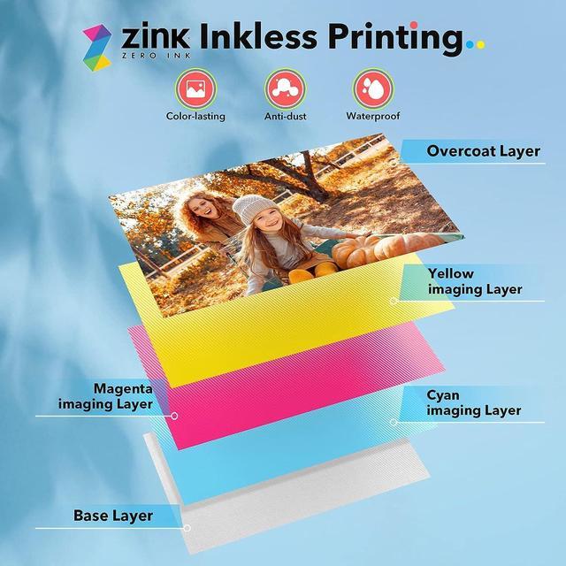 Liene 2x3 Photo Printer, Mini Instant Portable Color Photo Printer