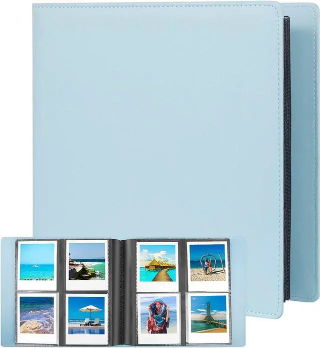 Main image of 192 Pockets Photo Album for Fujifilm Instax Wide 300 Camera, Polaroid 600 i-Type Film Album, Extra Large Picture Albums for Polaroid Now OneStep2 OneStep+ Instant Camera, POP Lab Print Camera (Blue)