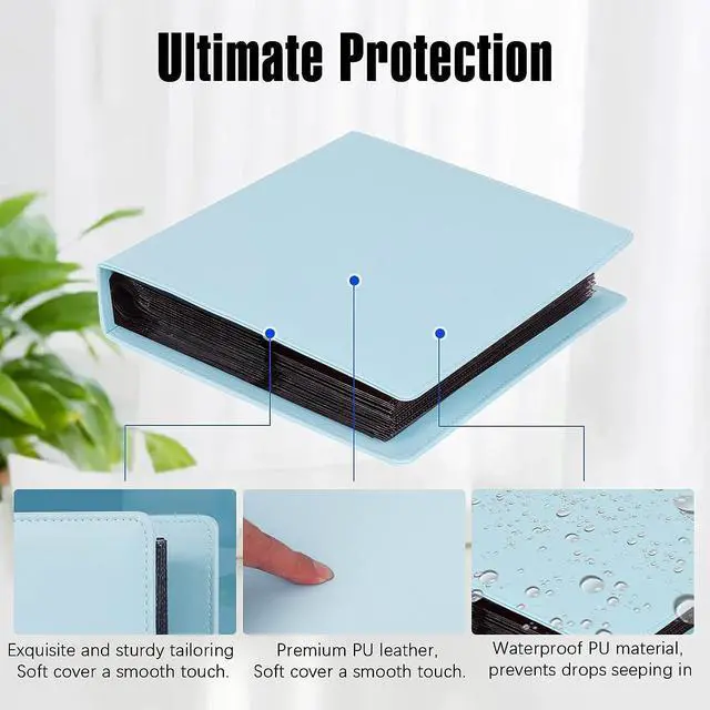 Alt view image 4 of 7 - 192 Pockets Photo Album for Fujifilm Instax Wide 300 Camera, Polaroid 600 i-Type Film Album, Extra Large Picture Albums for Polaroid Now OneStep2 OneStep+ Instant Camera, POP Lab Print Camera (Blue)