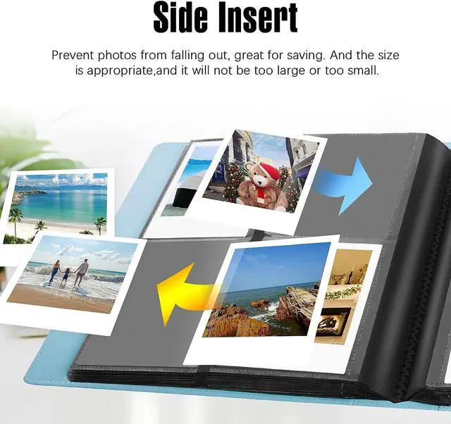 Alt view image 6 of 7 - 192 Pockets Photo Album for Fujifilm Instax Wide 300 Camera, Polaroid 600 i-Type Film Album, Extra Large Picture Albums for Polaroid Now OneStep2 OneStep+ Instant Camera, POP Lab Print Camera (Blue)