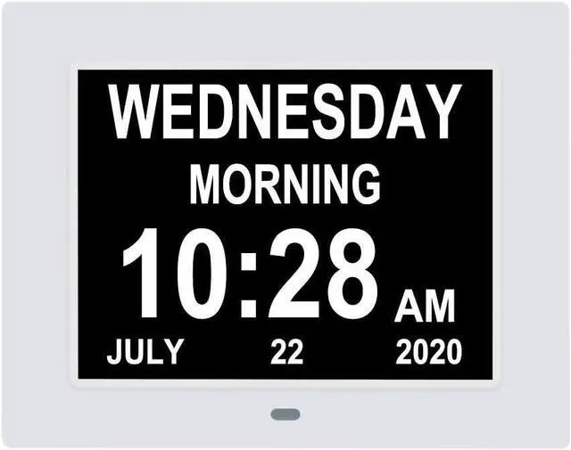 Main image of ybest 7 Inch Extra Large Non-Abbreviated Day Date & Month Digital Day Calendar Clock with Auto-Dimming 8 Alarm Reminders Dementia Clocks for Senior Elderly impaired Vision, Welcome to consult