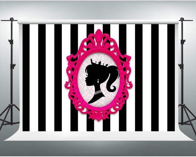 Pink Barbie Backdrop Girls Happy Birthday Party Banner Photo Background  Decor