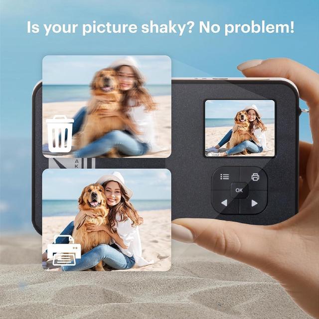 Alt view image 7 of 7 - KODAK Mini Shot 2 Retro 4PASS 2-in-1 Instant Digital Camera and Photo Printer (2.1x3.4 inches) + 68 Sheets Gift Bundle, White, Welcome to consult