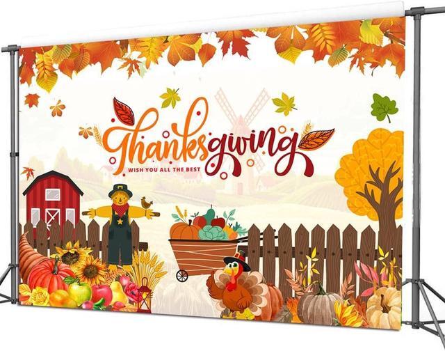 Alt view image 3 of 6 - CYLYH 8x6ft Cartoon Fall Photography Backdrop Autumn Maple Forest Leaves Pumpkin Party Background Thanksgiving Party Supplies Farm Harvest Event Banner Baby Shower Thanksgiving Photo Backdrop D583