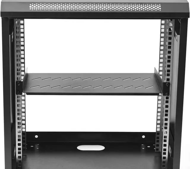 Alt view image 3 of 7 - 1U Server Rack Shelf Rack Mount Tray 10" Deep for 19" Network Cabinet and Equipment Rack Universal Vented Rackmount Shelf Mounting Tray -1U,10" DeepWeight Capacity 50lbBlack