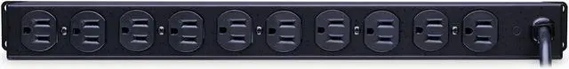 Alt view image 2 of 7 - CyberPower CPS1215RM Basic PDU, 100-125V/15A, 10 Outlets, 15ft Power Cord, 1U Rackmount