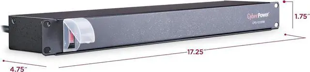Alt view image 6 of 7 - CyberPower CPS1215RM Basic PDU, 100-125V/15A, 10 Outlets, 15ft Power Cord, 1U Rackmount