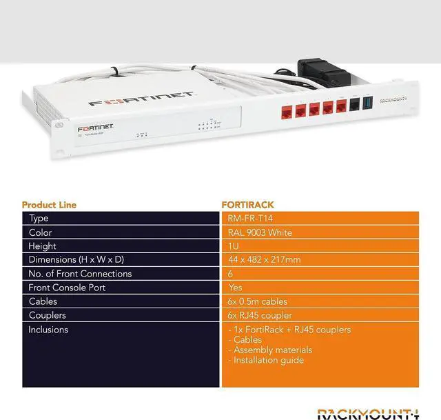 Alt view image 4 of 7 - R RACKMOUNT·IT | RM-FR-T14 | Rack Mounting Kit for FortiGate 40F, Welcome to consult