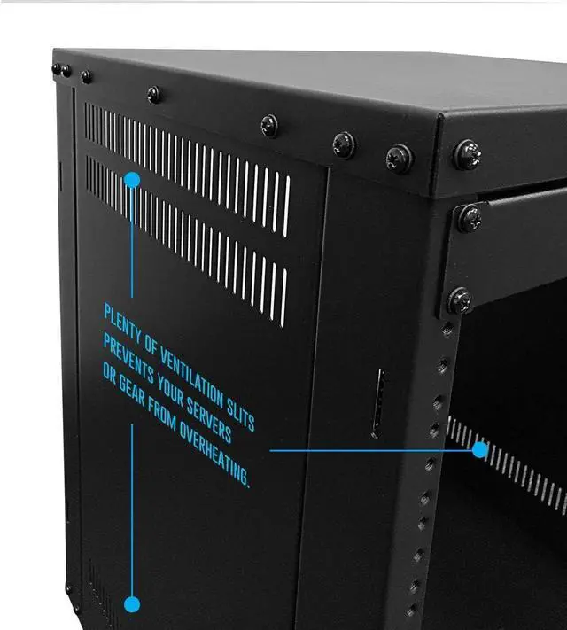 Alt view image 4 of 7 - AxcessAbles RK 22U Rack-Mount Cabinet Case w/Caster Wheels (Compatible with US 5mm & European 6mm Rack Standards.) Rack for AV, DJ, Home Theater, Network, Server, Computer, Electronics
