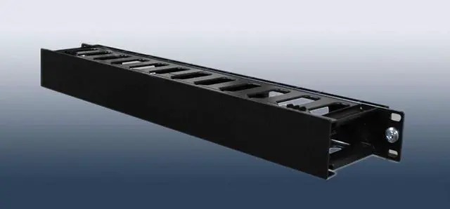 Main image of Raising Electronics 1U Horizontal Rack Mount Cable Management Unit with Panel Plastic 19 Rack Mount