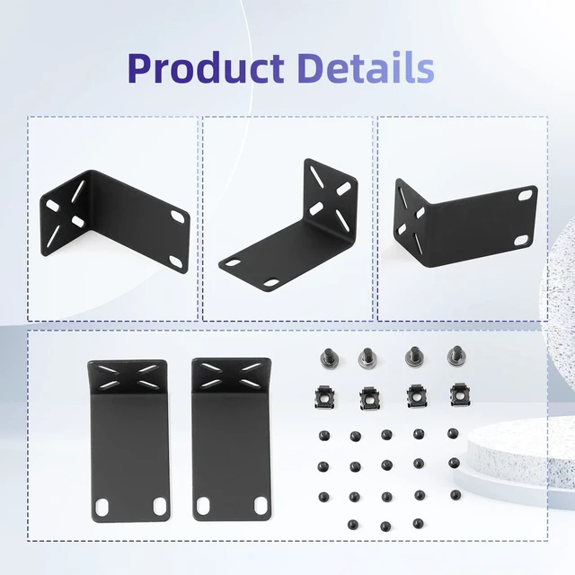 Alt view image 4 of 7 - Rack Mount Kit for 12.6 inch Switches, Adjustable Rack Ears for Netgear, Cisco, D-Link, TRENDnet and Dell Products, Mount 12.6" Wide to 19" Equipment, Adjustable Hole Distance 14-30mm