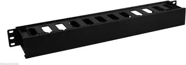Alt view image 2 of 3 - Raising Electronics 1U Horizontal Rack Mount Cable Management Unit with Panel Plastic 19 Rack Mount