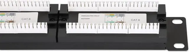 Alt view image 3 of 7 - Manhattan 24-Port Network Patch Panel Cat-6  1U UL Listed - Rackmount Wall Mount  Cable Management Bar  Rack Mount Hardware - Installer Grade 3µ Gold Plated Contacts - Lifetime Mfg Warranty 720786