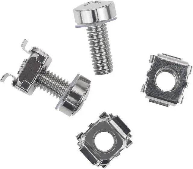 Alt view image 7 of 7 - Rack Mount Cage Nuts, Screws and Washers for Rack Mount Server Cabinet, Rack Mount Server Shelves, Routers, Silver (M6 x 20mm)