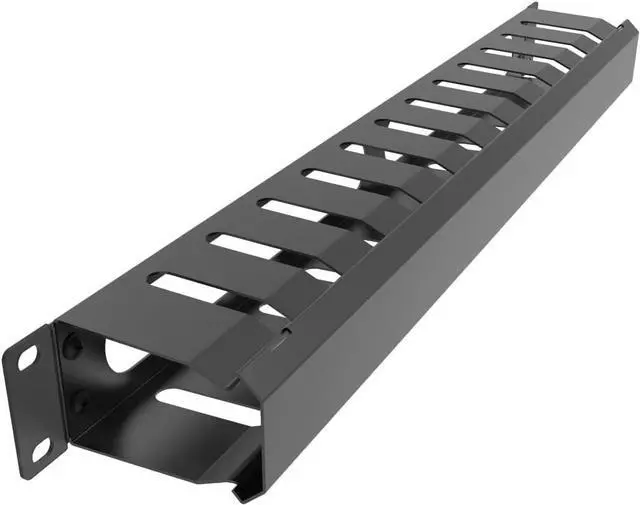Main image of All Metal 1U 19" Server Rack Cable Manager 12 Larger Slots | Horizontal Rack Mount Wire Management System (AHMMA1U12S, Black)