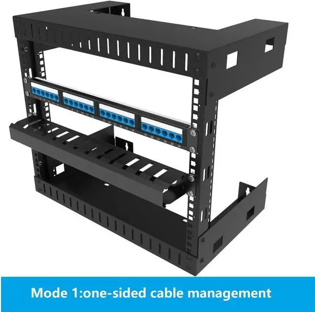 Alt view image 2 of 7 - All Metal 1U 19" Server Rack Cable Manager 12 Larger Slots | Horizontal Rack Mount Wire Management System (AHMMA1U12S, Black)