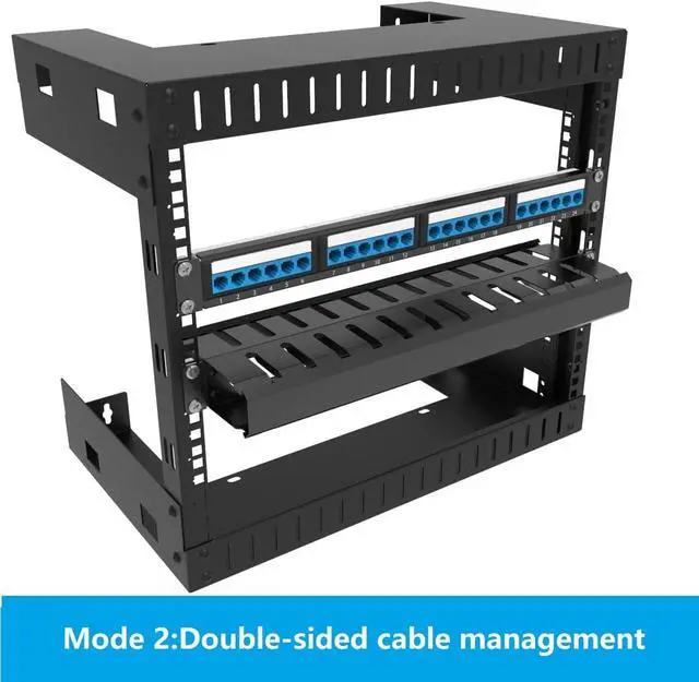 Alt view image 3 of 7 - All Metal 1U 19" Server Rack Cable Manager 12 Larger Slots | Horizontal Rack Mount Wire Management System (AHMMA1U12S, Black)