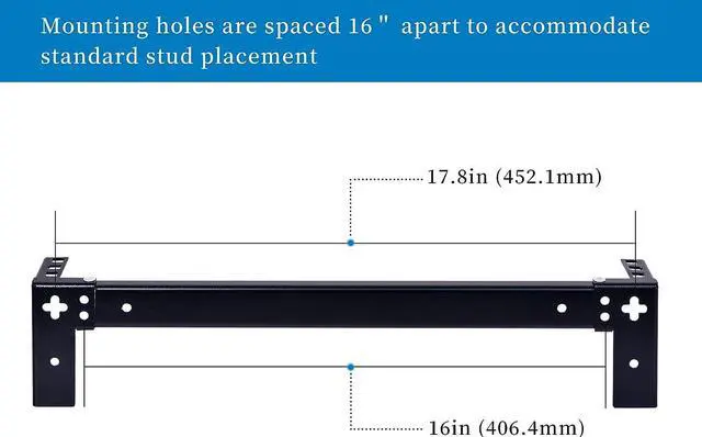 Alt view image 3 of 7 - RackPath 1U Vertical Wall Mount Rack - Heavy Duty 125lbs Capacity Vertical Mounting Bracket