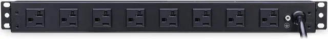 Alt view image 3 of 3 - RKBS20S2F8R Rackbar Surge Protector, 120V/20A, 10 Outlets, 15 Foot Power Cord, 1U Rackmount, UL Listed