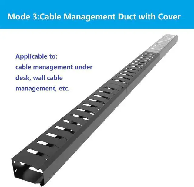 Alt view image 4 of 7 - All Metal 1U 19" Server Rack Cable Manager 12 Larger Slots | Horizontal Rack Mount Wire Management System (AHMMA1U12S, Black)