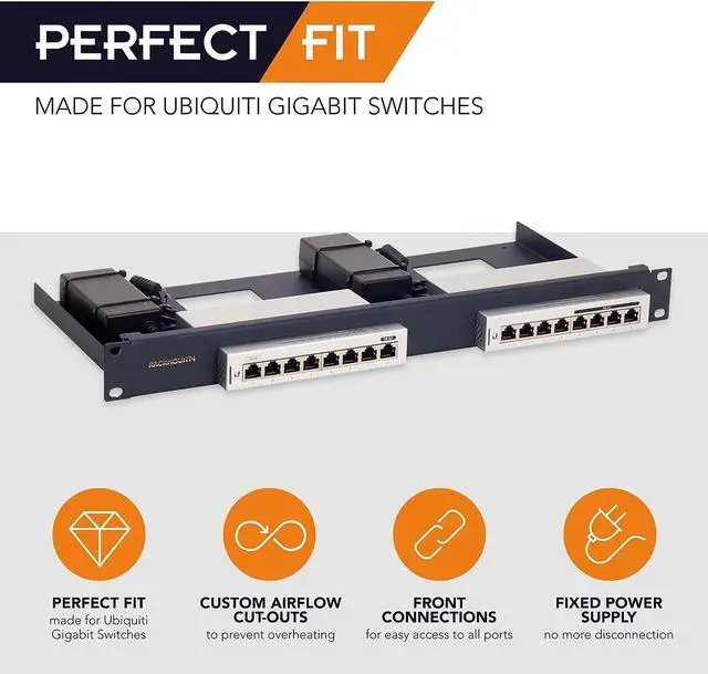 Alt view image 2 of 7 - R RACKMOUNT·IT | RM-UB-T1 | Rack Mounting Kit for Ubiquiti UniFi Switch 8 & 8-60W, Welcome to consult