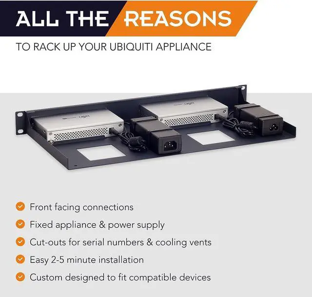 Alt view image 3 of 7 - R RACKMOUNT·IT | RM-UB-T1 | Rack Mounting Kit for Ubiquiti UniFi Switch 8 & 8-60W, Welcome to consult