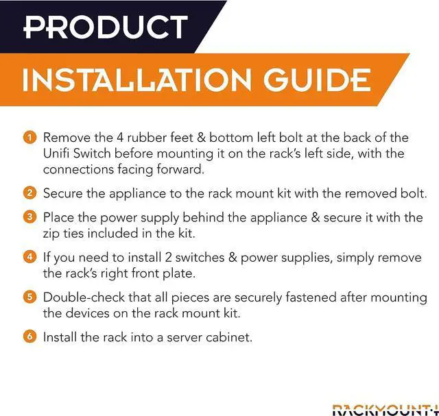 Alt view image 6 of 7 - R RACKMOUNT·IT | RM-UB-T1 | Rack Mounting Kit for Ubiquiti UniFi Switch 8 & 8-60W, Welcome to consult