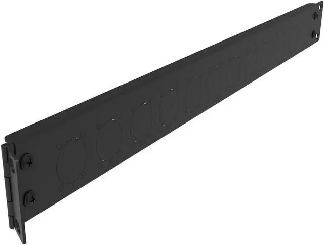 Alt view image 2 of 7 - Jingchengmei 12 Port/Way/Hole Hinged Patch Panel - 1U 19" Rack Mount D-Type Connectors - Audio with Hinged Side (H1U12D, Black)