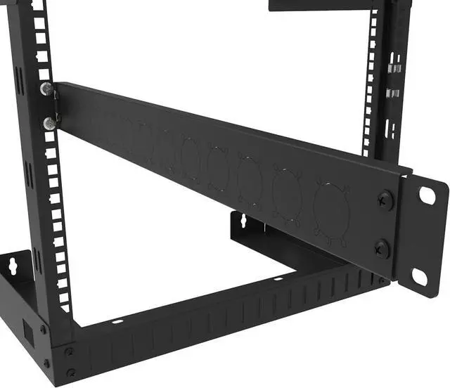 Alt view image 4 of 7 - Jingchengmei 12 Port/Way/Hole Hinged Patch Panel - 1U 19" Rack Mount D-Type Connectors - Audio with Hinged Side (H1U12D, Black)