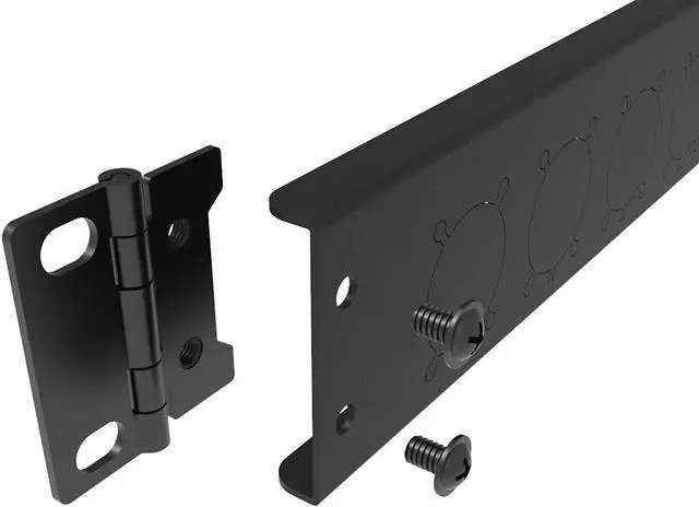 Alt view image 6 of 7 - Jingchengmei 12 Port/Way/Hole Hinged Patch Panel - 1U 19" Rack Mount D-Type Connectors - Audio with Hinged Side (H1U12D, Black)