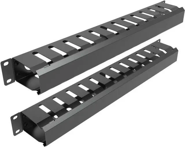 Main image of 2 Pack of All Metal 1U Cable Manager with 12 Big Finger Slots | Cable Management Horizontal Rack Mount for 19-inch Server Rack or Cabinet