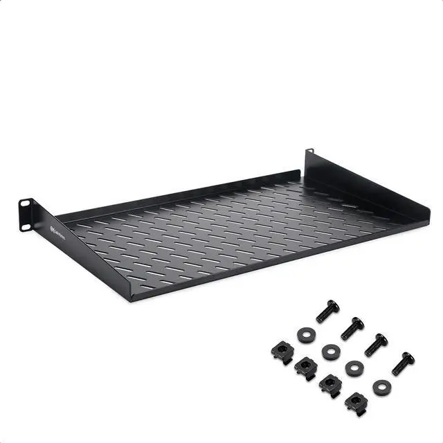 Main image of Cable Matters 1U Server Rack Shelf for 19" Rack & Cabinet, 10" Depth with 55lbs Weight Capacity (Rack Mount Shelf) in Black
