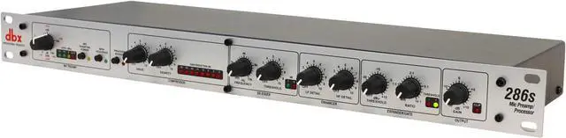 Alt view image 3 of 4 - dbx DBX286SV Instrument, Microphone Preamp & Channel Strip Processor, with Compression, De-Esser, Enhancer, Expander/Gate, Loop-Out. Metering LEDs, XLR and ¼ inputs. Rack Mountable 1U. Silver