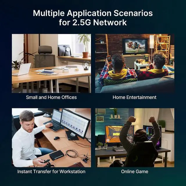 Alt view image 6 of 6 - Real HD 8 Port 2.5G Ethernet Switch Unmanaged Network Switch with 8 x 2.5 Gigabit | 1 x 10G SFP+ | Work with 10-100-1000Mbps Devices | 60G Bandwidth | Plug & Play | Fanless Quiet Metal Internet Switch