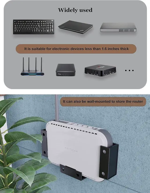Alt view image 4 of 6 - NOTMBESTM Under Desk Laptop Holder Under Desk Rack Mount for Keyboard & Small Devices Also Fit for Cable Box Wall Mount Tray Organizer Like Routers, Modems, Network Switch and More, Welcome to consult