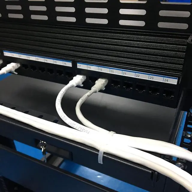 Alt view image 7 of 7 - JINGCHENGMEI 1U Horizontal 19-Inch Rack Mount Cable Management Bar, Depth Adjustable Horizontal Cable Lacing Cross Bar Black (1U1PC)