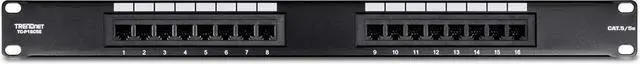 Alt view image 5 of 7 - TRENDnet 16-Port Cat5/5e Unshielded Patch Panel, TC-P16C5E, Wallmount or Rackmount, 1U 19", 100Mhz Connection, Ethernet/Fast Ethernet/Gigabit Ethernet (1000Base-T), Cat3/Cat4/Cat5 Compatible