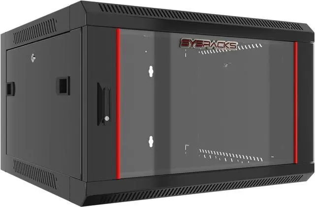 Alt view image 2 of 7 - 9U - Server Rack - Wall Mount Rack - Locking Cabinet for Network - Electronics - Security - Audio - Video - AV Equipment - Data Rack - 24-Inch Depth Server Cabinet