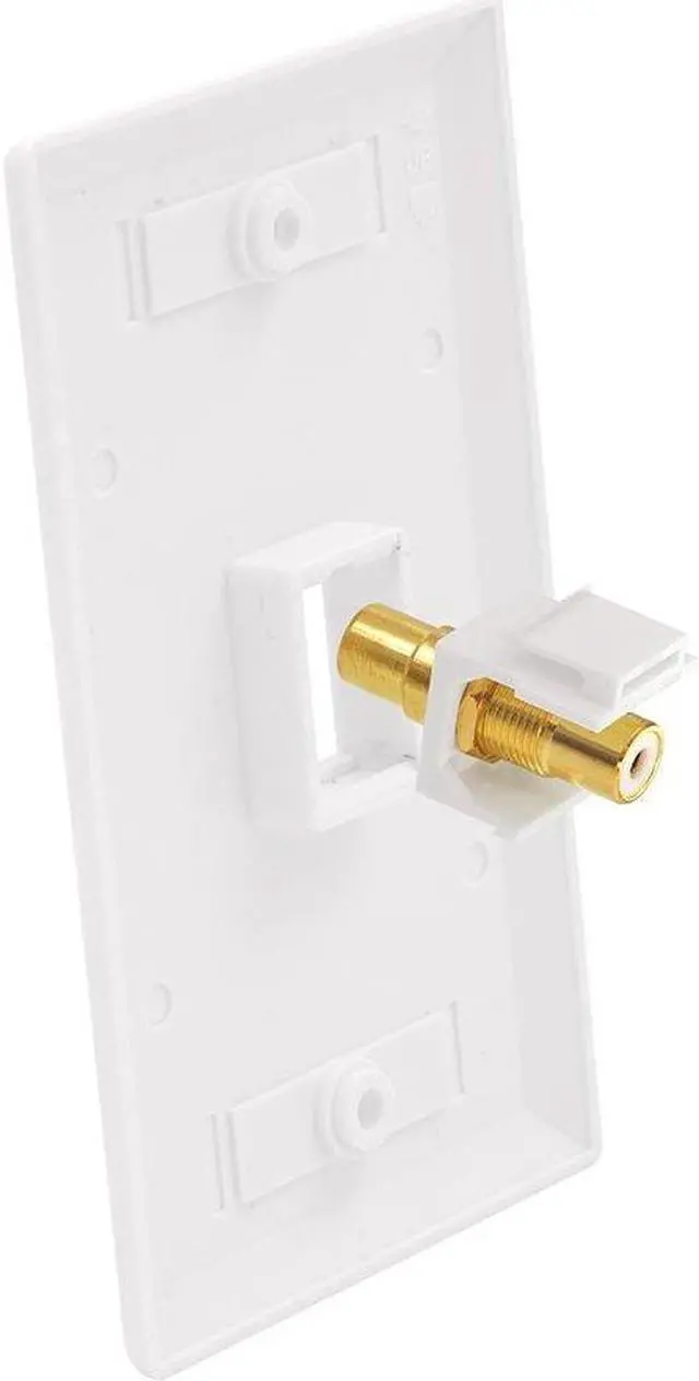 Alt view image 5 of 5 - VCE 5-Pack RCA Keystone Jack Insert Gold Plated RCA Wall Jack Female for Wall Plate, White, Welcome to consult