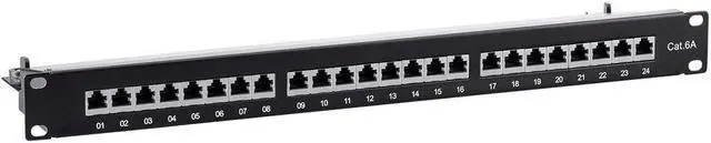 Alt view image 2 of 6 - Cat6A 1U Patch Panel - 19in, Shielded, 24 RJ45 Ports Dual IDC, Use with 22-26AWG - Entegrade Series