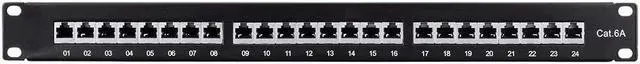 Alt view image 3 of 6 - Cat6A 1U Patch Panel - 19in, Shielded, 24 RJ45 Ports Dual IDC, Use with 22-26AWG - Entegrade Series