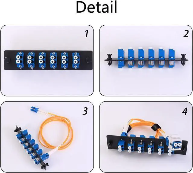 Alt view image 3 of 7 - VFLTOOL 6 Duplex LC Adapters LGX Footprint Fiber Patch Panel Loaded 12 Fiber Ports Couplers Enclosure - LC UPC Blue Compatible with SingleMode Multimode|1.25G/10GB OS1-2/OM1-3, Welcome to consult