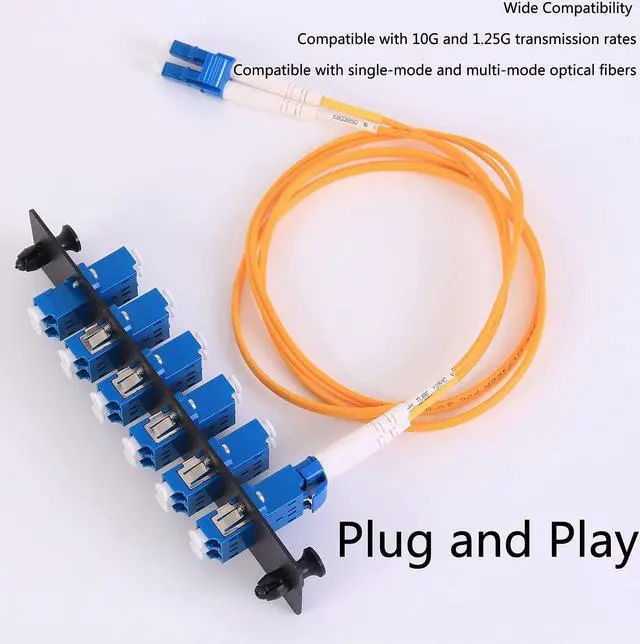 Alt view image 5 of 7 - VFLTOOL 6 Duplex LC Adapters LGX Footprint Fiber Patch Panel Loaded 12 Fiber Ports Couplers Enclosure - LC UPC Blue Compatible with SingleMode Multimode|1.25G/10GB OS1-2/OM1-3, Welcome to consult