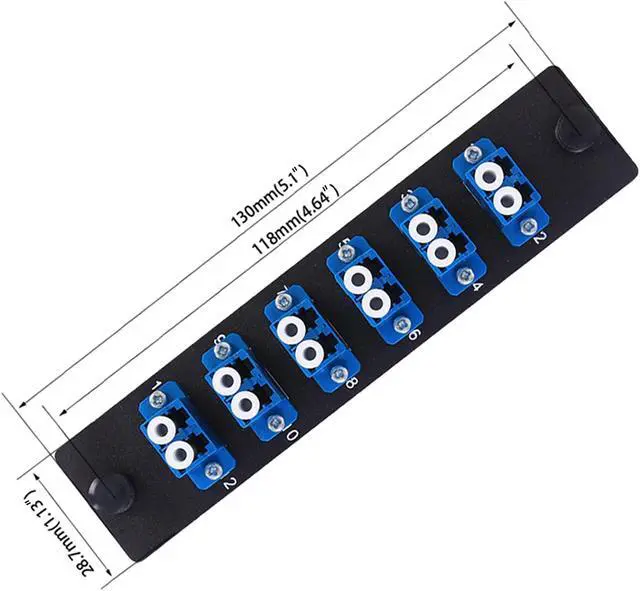 Alt view image 6 of 7 - VFLTOOL 6 Duplex LC Adapters LGX Footprint Fiber Patch Panel Loaded 12 Fiber Ports Couplers Enclosure - LC UPC Blue Compatible with SingleMode Multimode|1.25G/10GB OS1-2/OM1-3, Welcome to consult