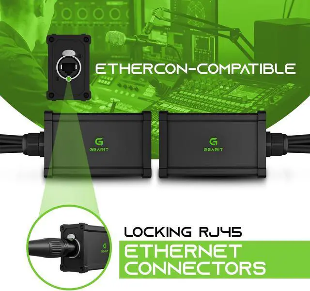 Alt view image 2 of 7 - 4 Channel Snake (2ft Breakout Cable) 3Pin XLR to Ethercon RJ45 Cat5/Cat6 Ethernet Extender - 4 XLR (2 Male, 2 Female) for Live Stage, Sound, Lighting, Audio Recording Studio