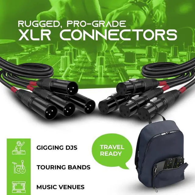 Alt view image 6 of 7 - 4 Channel Snake (2ft Breakout Cable) 3Pin XLR to Ethercon RJ45 Cat5/Cat6 Ethernet Extender - 4 XLR (2 Male, 2 Female) for Live Stage, Sound, Lighting, Audio Recording Studio