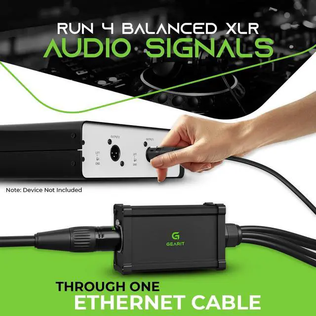 Alt view image 3 of 7 - 4 Channel Snake (2ft Breakout Cable) 3Pin XLR to Ethercon RJ45 Cat5/Cat6 Ethernet Extender - 4 XLR (2 Male, 2 Female) for Live Stage, Sound, Lighting, Audio Recording Studio